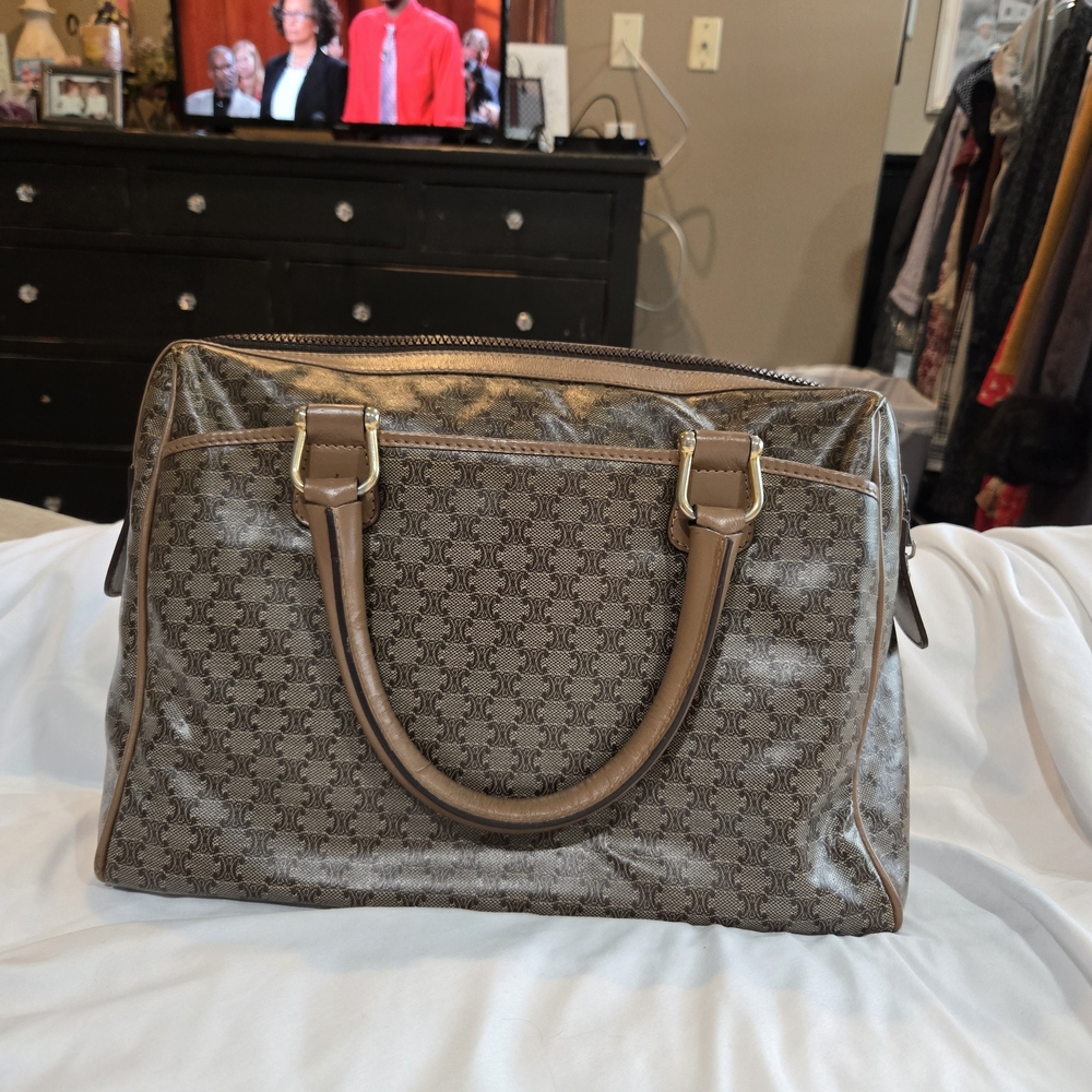 Celine Brown and Tan Monogram Bag